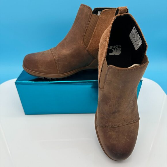 Sorel Women's Evie Ankle Pull On Bootie, Size 10, Cognac Brown - Picture 1 of 12